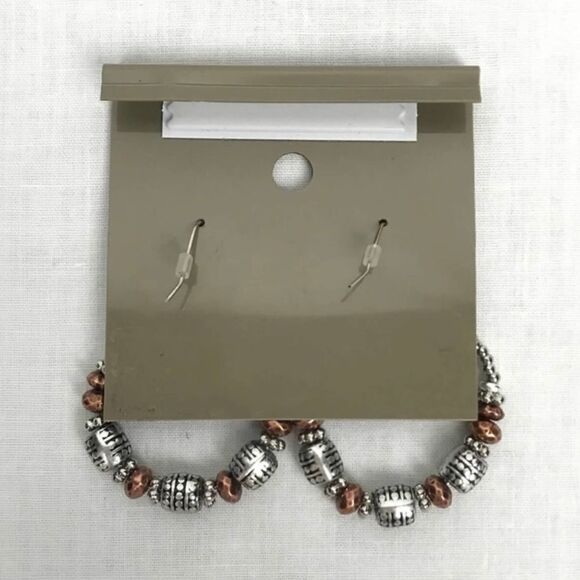 Drop Hoop Beaded Earrings - Ruby Road - Picture 2 of 3